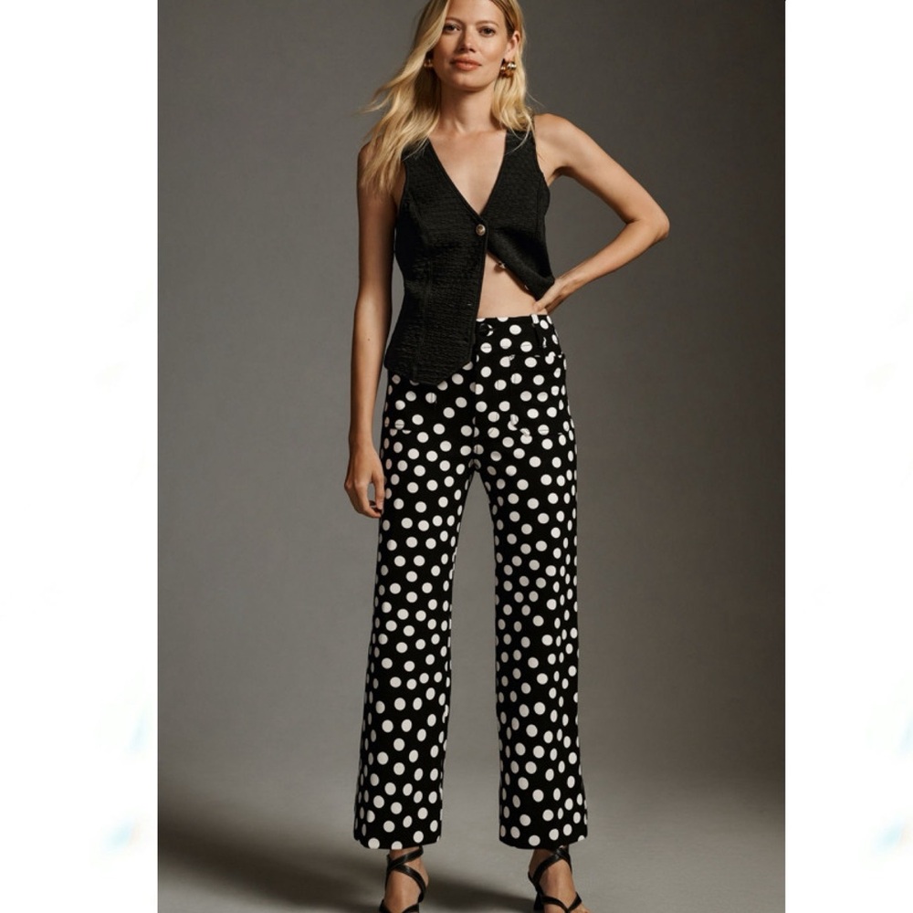 Anthropologie Maeve The Colette Wide-Leg Ponte Pants